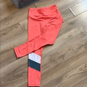 Women's Coral Performance Leggings with Contrast Panels